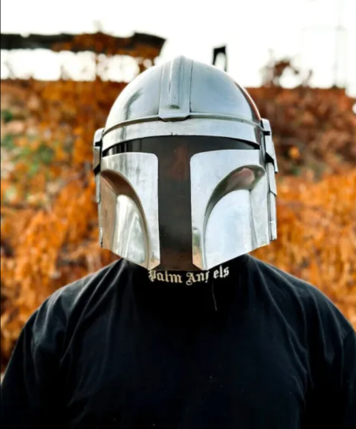 Medieval Warrior Mandalorian Helmet With Stand