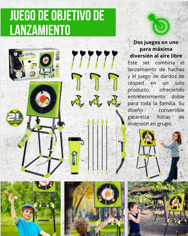 Juego de objetivos de lanzamiento de hacha 4 en 1