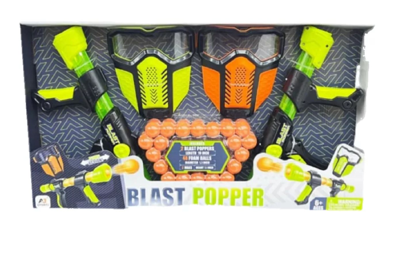 Juguete Pistola De Pelotas 2 Caretas 2 Pistolas Y 48 Pelotas