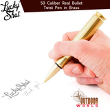 LSPT-50BP / 50 Caliber Real Bullet Twist Pen in Brass