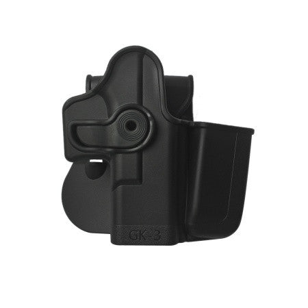 IMI-Z1023 - Polymer Retention Holster with Integrated Magazine Pouch for Glock 17/19/22/23/28/31/32/36 Gen 4 Compatible