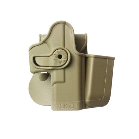 IMI-Z1023 - Polymer Retention Holster with Integrated Magazine Pouch for Glock 17/19/22/23/28/31/32/36 Gen 4 Compatible