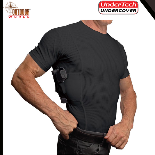 4014-BLK-2X / MENS CONCEALED CARRY COOLUX MESH CREW NECK TEE