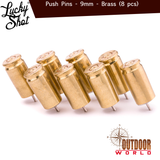 LSPP-9b / 9MM Bullet Push Pins (Pack of 8)-Brass