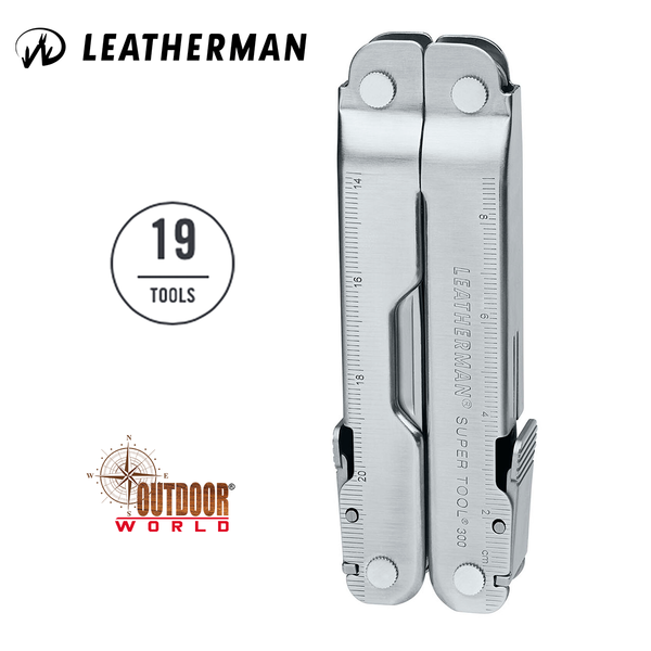 Leatherman Super Tool 300 - Multiherramienta de bricolaje, hecha en EE.UU.  y con todas las navajas y herramientas de bloqueo en acero inoxidable con  una funda de nylon, en negro : 