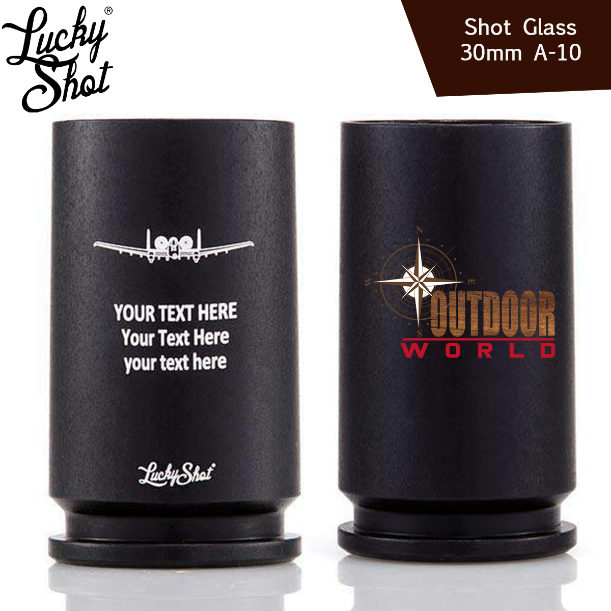 SH30-BKBP / Shot Glass - 30mm A-10 - Black - Blister Pack
