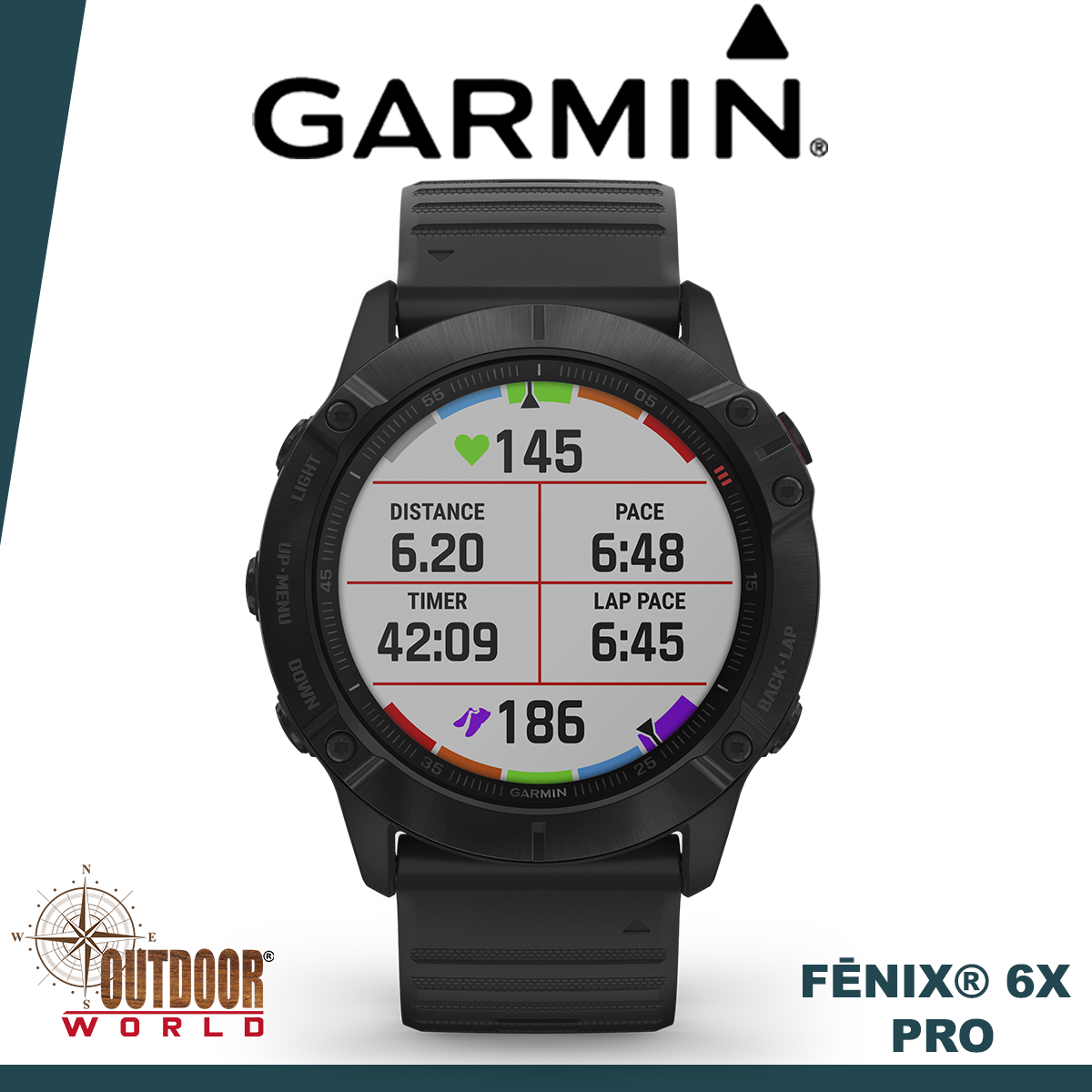 Fēnix® 6X Pro, Black with Black Band 010-02157-00