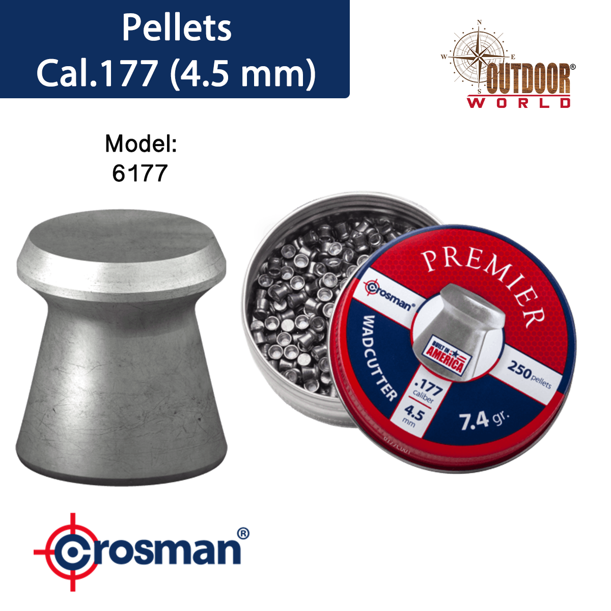 WADCUTTER PELLET CAL.177 (4.5 MM)