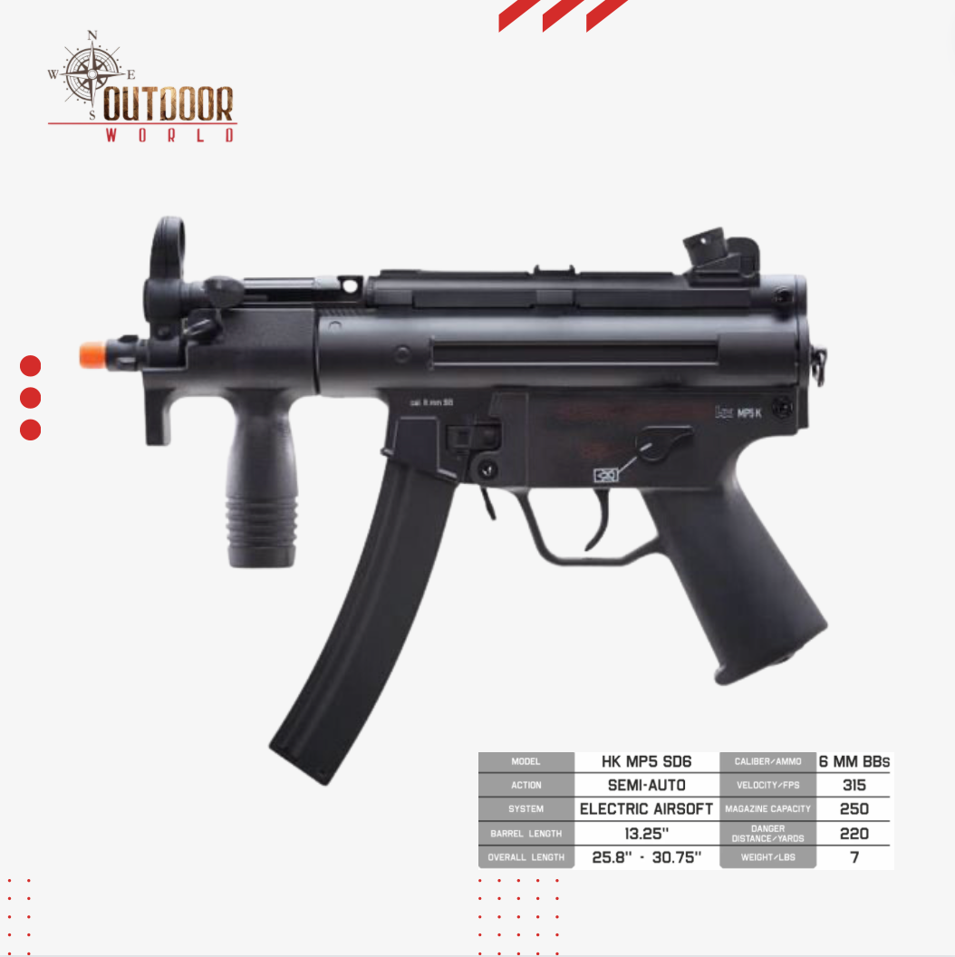 HK MP5K 6MM - BLACK DISPARO
