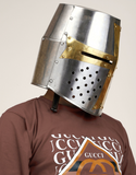 Medieval Warrior Templar Brass Crusader Helmet Knights Helmet