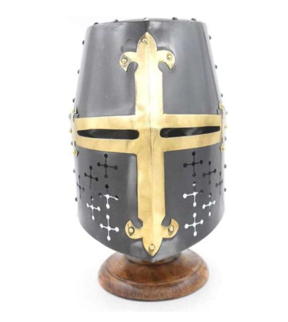 Medieval Warrior Templar Brass Crusader Helmet Knights Helmet medieval-warrior-templar-brass-crusader-helmet-knights-helmet
