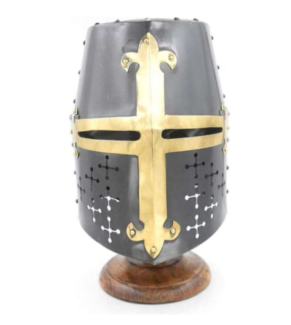 Medieval Warrior Templar Brass Crusader Helmet Knights Helmet