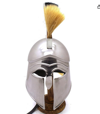 18G Steel Greek Corinthian Armor Helmet w/Plume