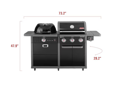 Revolution Dual Fuel 2-in-1 Combination 45,000 BTU 3-Burner Gas Grill and Charcoal Kettle Grill