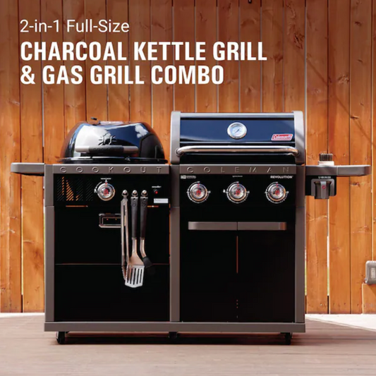 Revolution Dual Fuel 2-in-1 Combination 45,000 BTU 3-Burner Gas Grill and Charcoal Kettle Grill