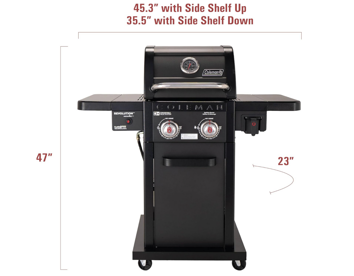 Coleman Revolution - Parrilla de propano de 2 quemadores