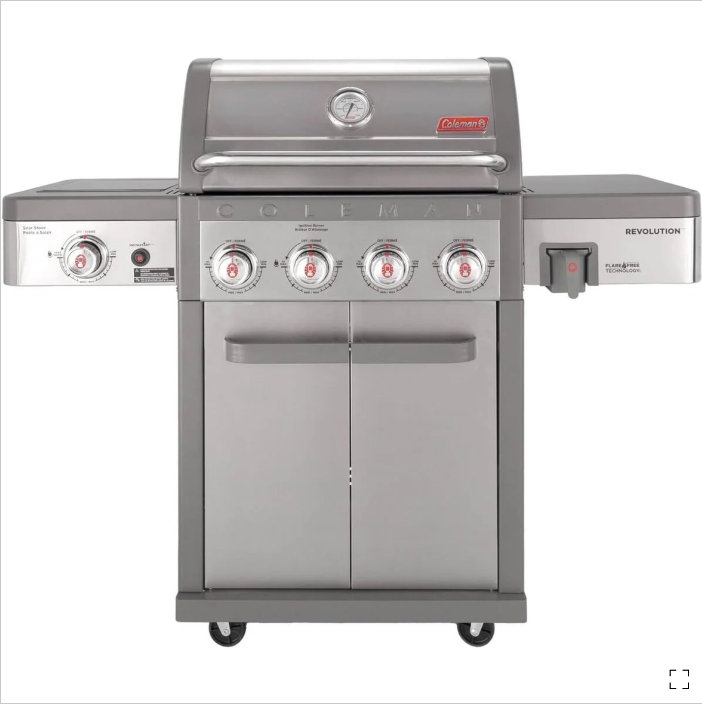 Revolution 4-Burner Gas BBQ Grill with Side Burner