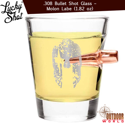 LSBSG-ML / .308 Bullet Shot Glass – Molon Labe (1.82 oz)