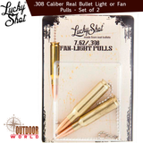 LSLP-308 / .308 Caliber Real Bullet Light or Fan  Pulls - Set of 2