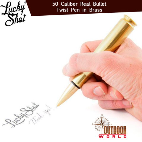LSPT-50BP / 50 Caliber Real Bullet Twist Pen in Brass