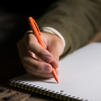 ORANGE METAL CLICKER PEN – Black Ink #OR97