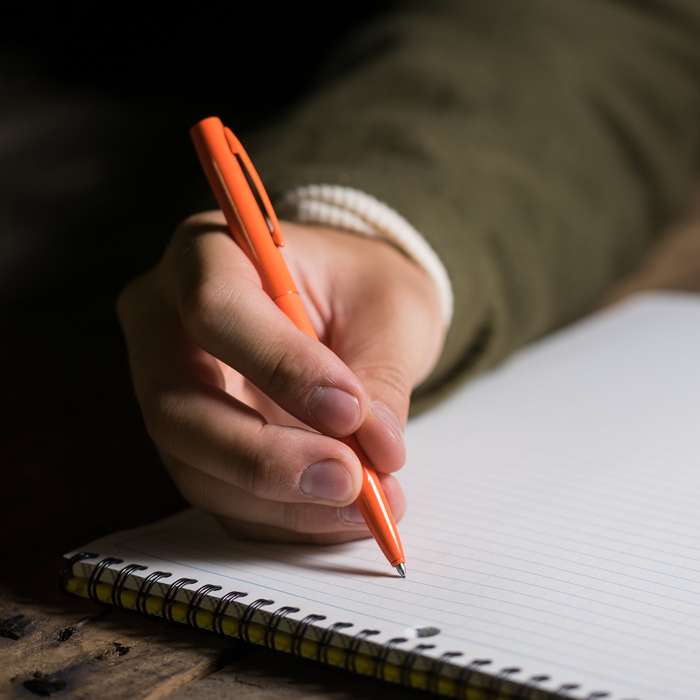 ORANGE METAL CLICKER PEN – Black Ink #OR97