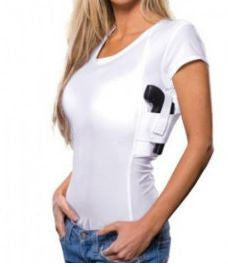 UTUC #T0760WH-L Concealment Womens Scoop Neck Shirt