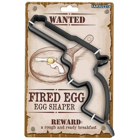 #CBG-1006  Caliber Gourmet Fired Eggs Egg Mold, shaped like a gun, 100% silicone, blac