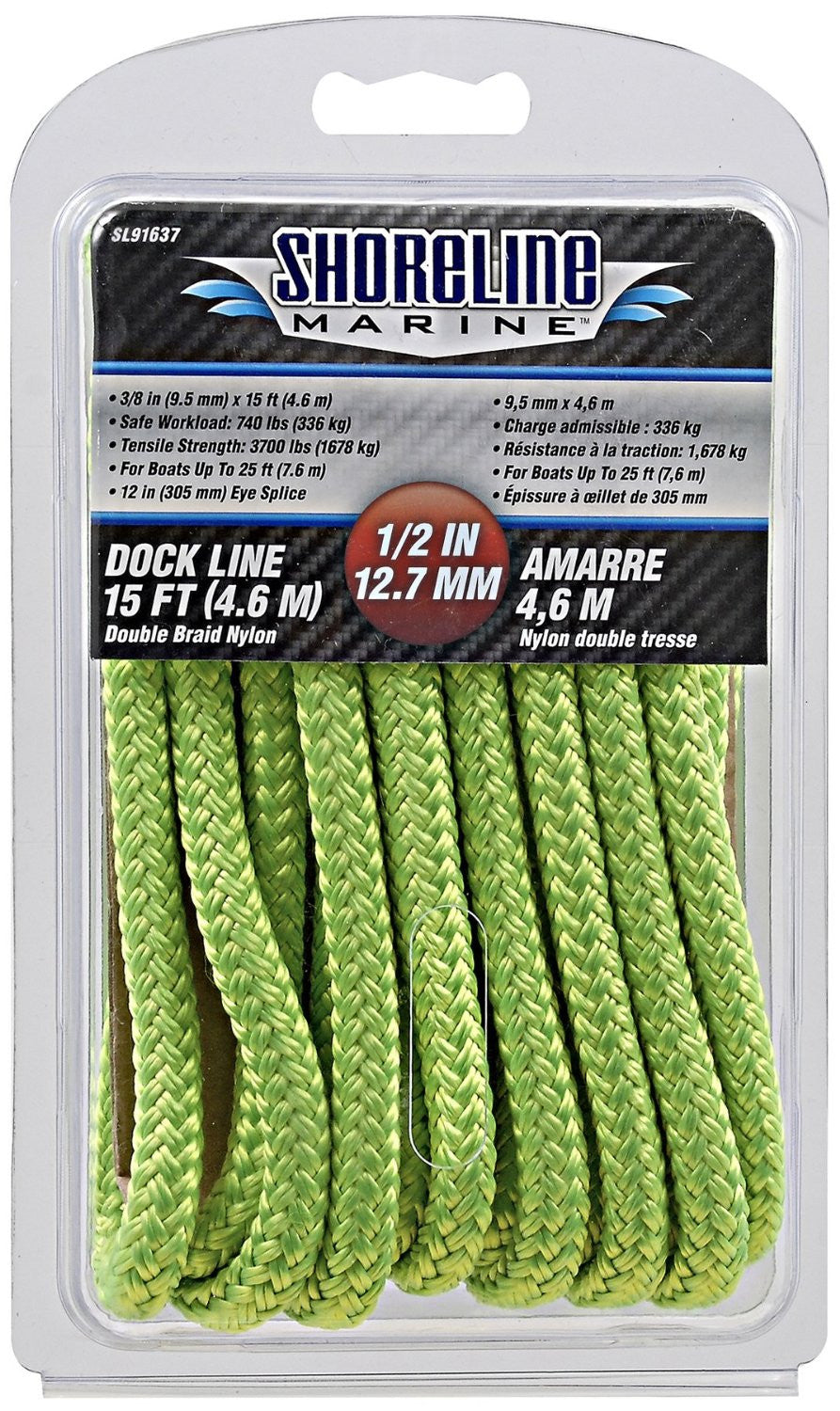 Shoreline Marine #SL91637 Double Braid Polyester Dock Line