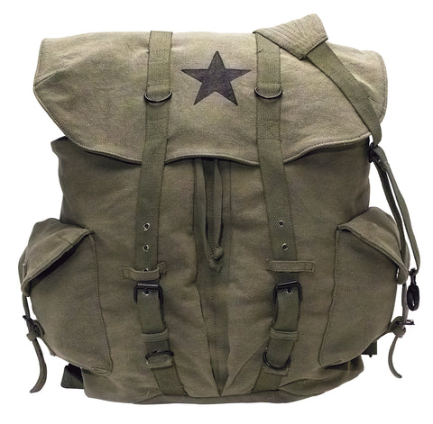 #9158 Rothco Vintage Weekender Canvas Backpack with Star