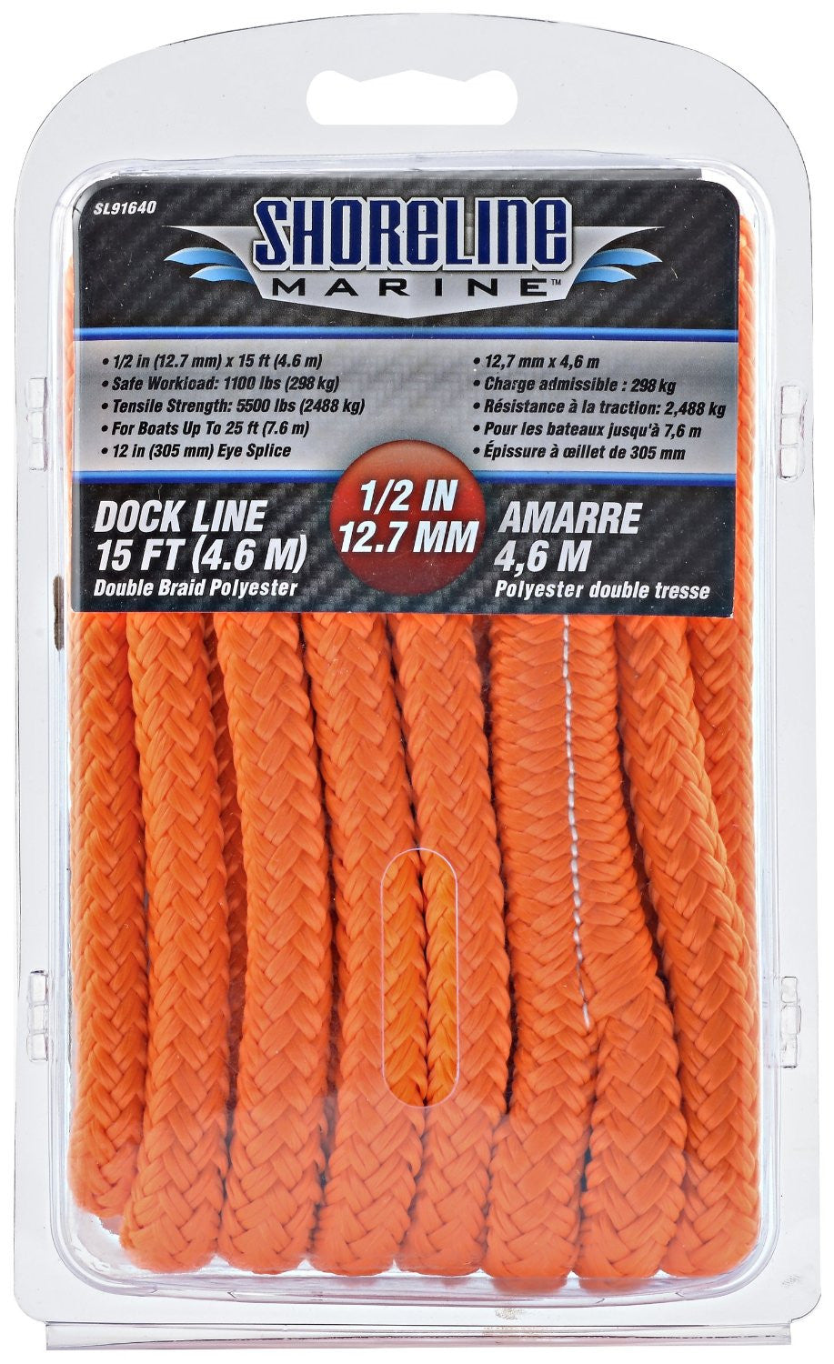 Shoreline Marine #SL91639 Double Braid Polyester Dock Line
