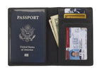 RFID-BLOCKING LEATHER PASSPORT WALLET #933BLK