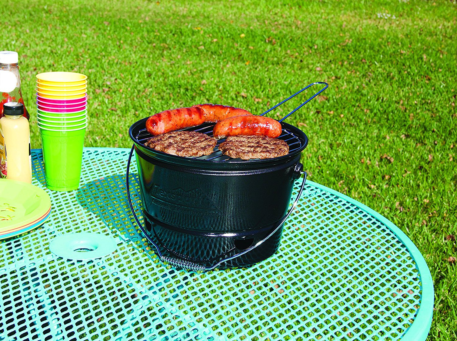 Coleman Party Pail Charcoal Camp Grill Gray