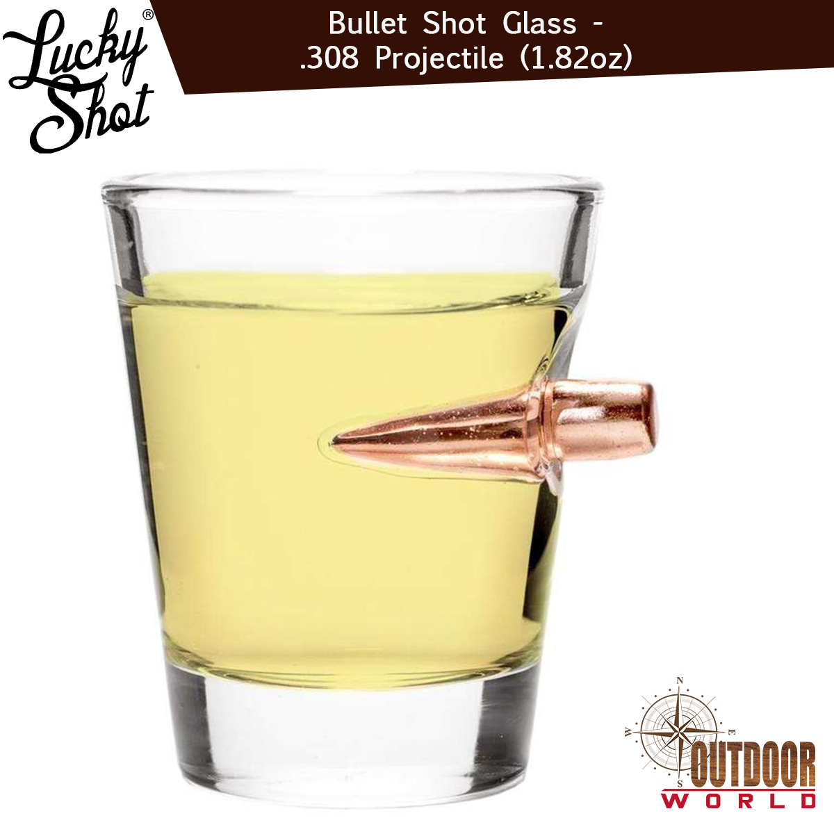 LSBSG-308 / Bullet Shot Glass - .308 Projectile (1.82oz)