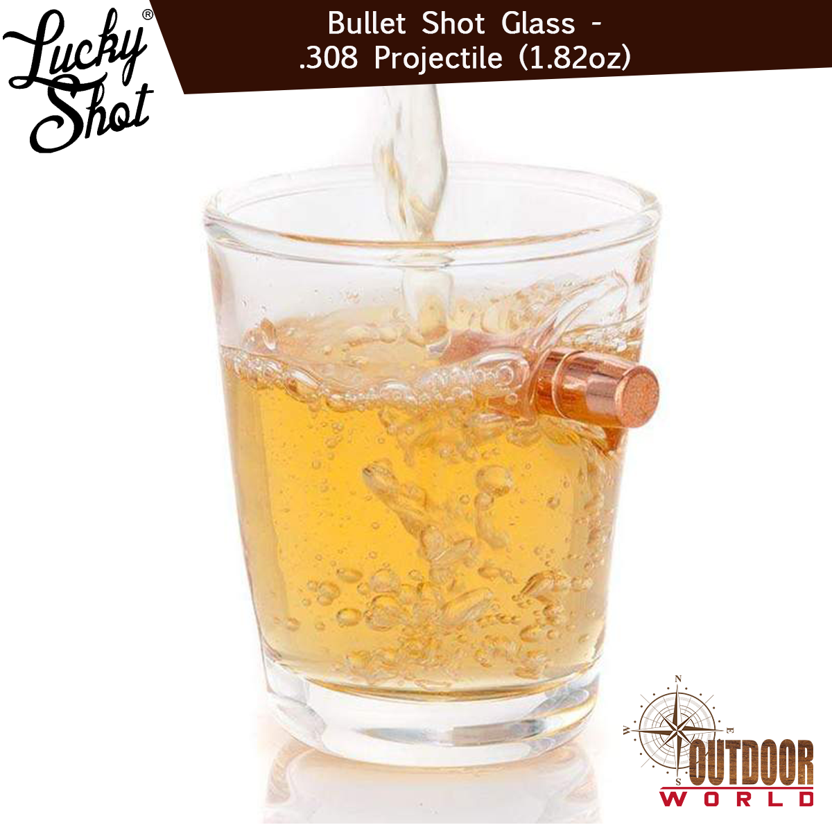 LSBSG-308 / Bullet Shot Glass - .308 Projectile (1.82oz)