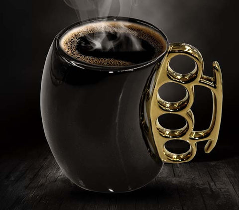 #CBG-1026 Caliber Gourmet Brass Knuckles Handle Coffee Mug
