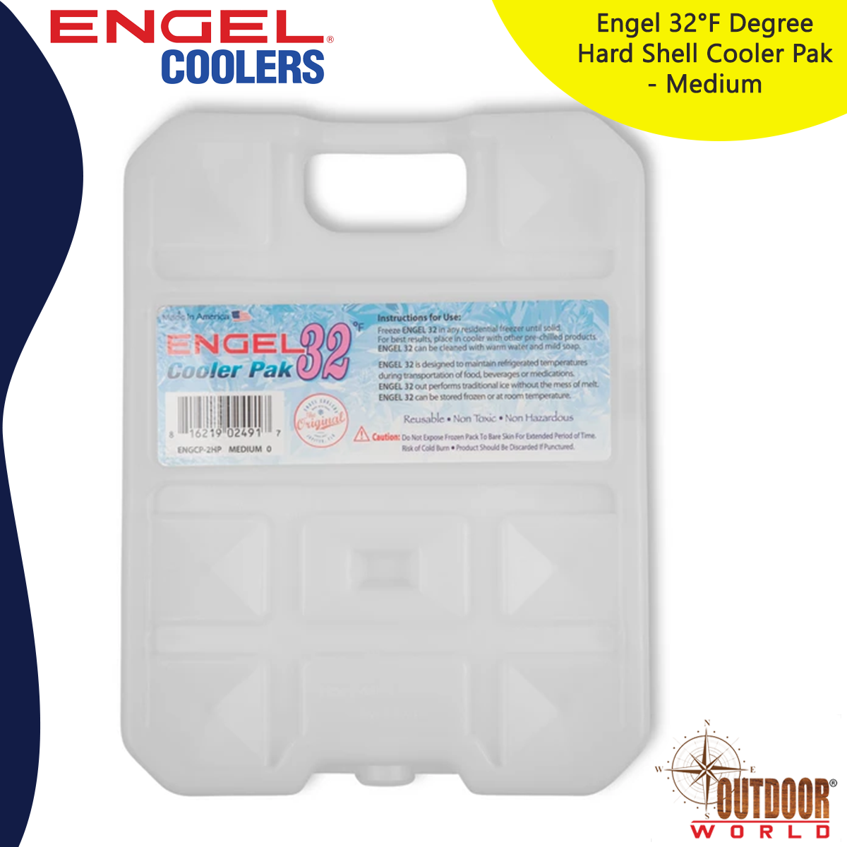 ENGCP-2HP | Engel 32°F Degree Hard Shell Cooler Pak - Medium