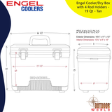 UC19T-RH | Engel Cooler/Dry Box with 4 Rod Holders - 19 Qt