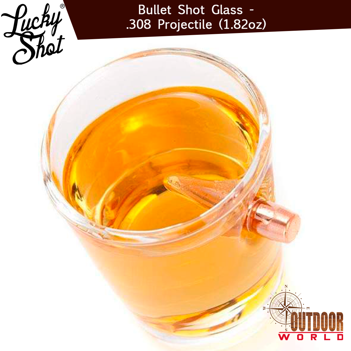 LSBSG-308 / Bullet Shot Glass - .308 Projectile (1.82oz)