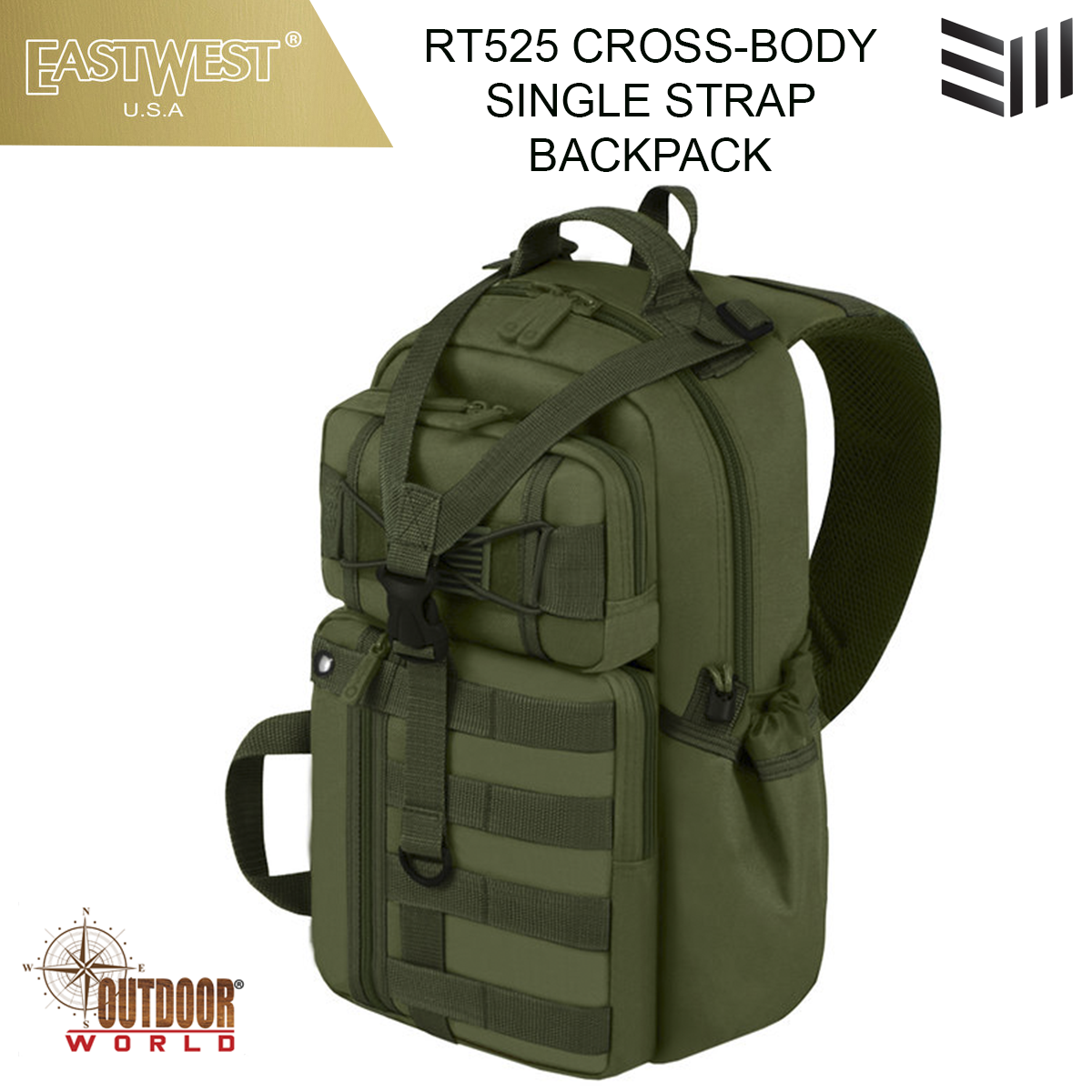 RT525  CROSS-BODY SINGLE STRAP BACKPACK