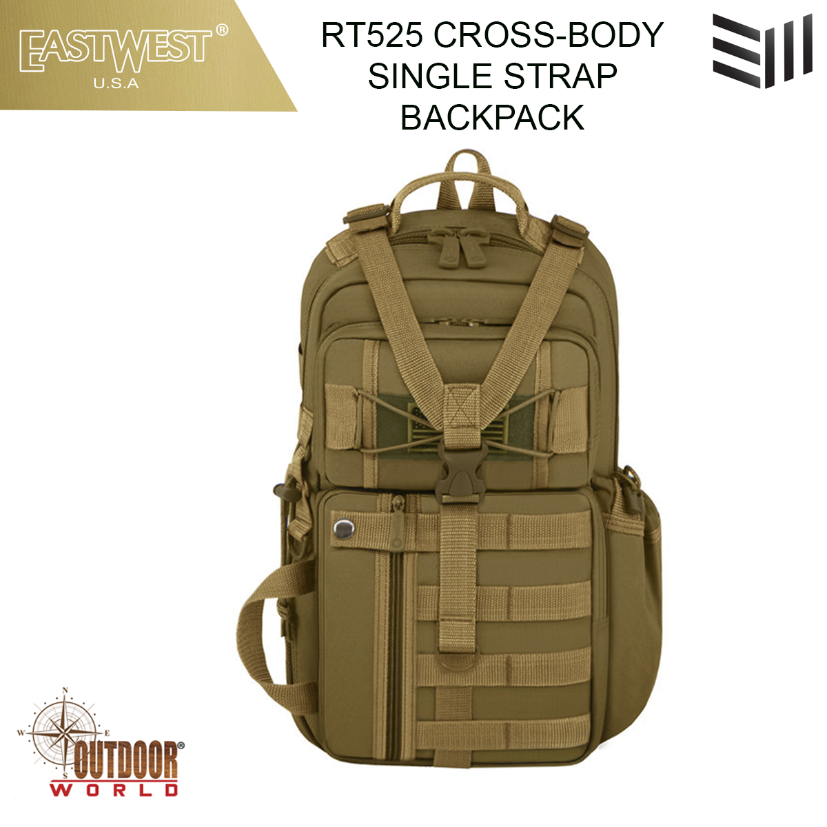 RT525  CROSS-BODY SINGLE STRAP BACKPACK