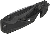 SWMP11B M&P Folding Knife 3.87" Black Tanto Blade, Aluminum Handles, Strap Cutter, Glass Breaker