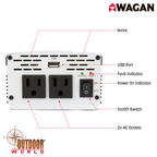 #3718 SlimLine AC Inverter 800 Watt (MSW)