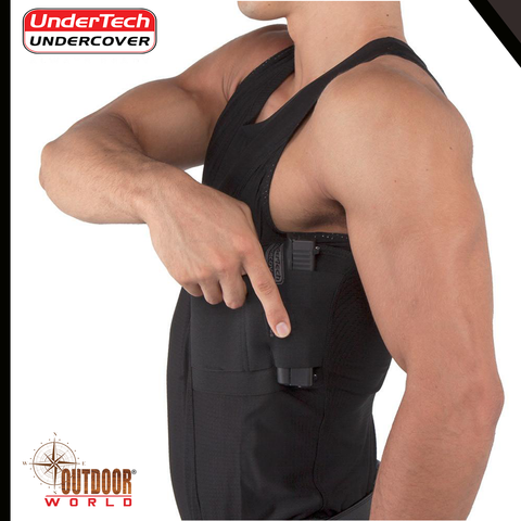 4015-BLK-2X / MENS CONCEALED CARRY COOLUX MESH TANK