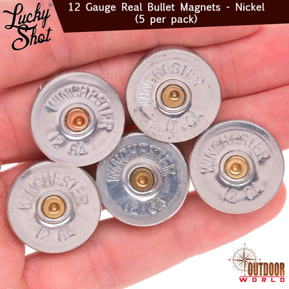 LSM5-12n / 12 Gauge Real Bullet Magnets - Nickel (5 per pack)