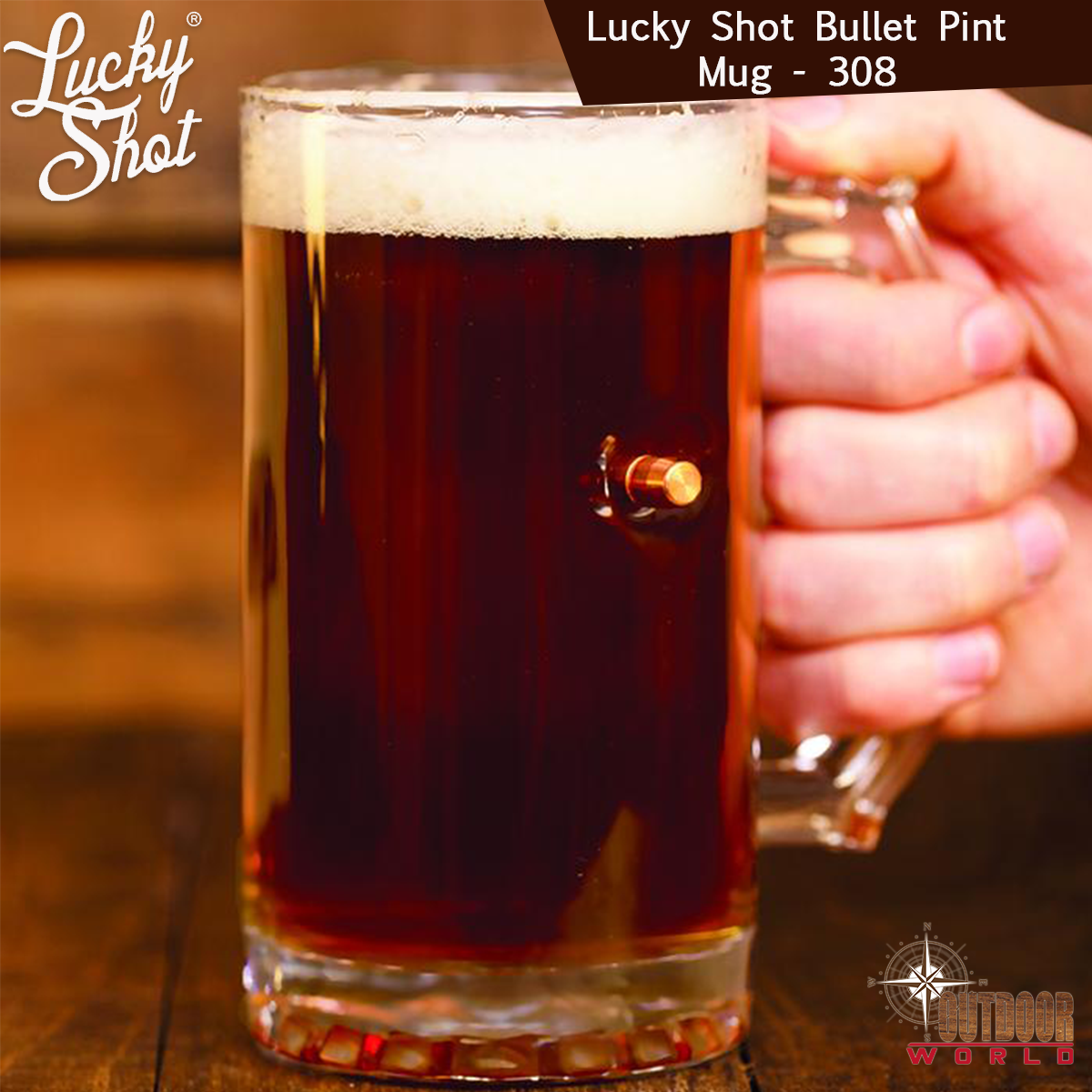 LSBPM-308 / Lucky Shot Bullet Pint Mug - 308