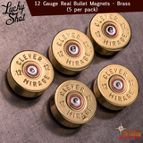 LSM5-12b / 12 Gauge Real Bullet Magnets - Brass (5 per pack)
