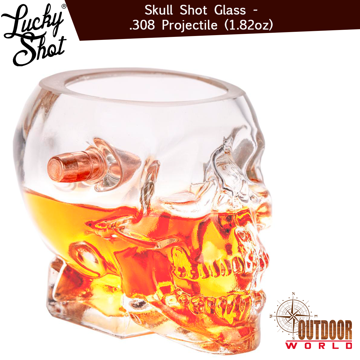 LSBSG-SK / Skull Shot Glass - .308 Projectile (1.82oz)