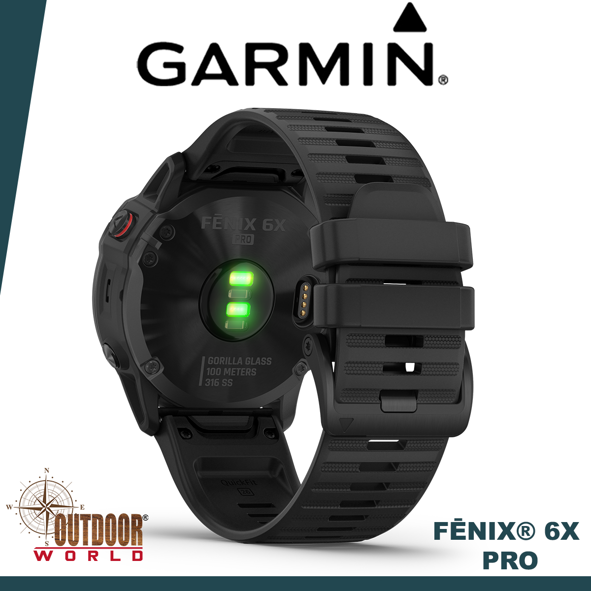 Fēnix® 6X Pro, Black with Black Band 010-02157-00