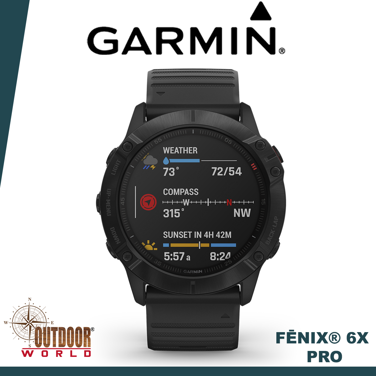 Fēnix® 6X Pro, Black with Black Band 010-02157-00